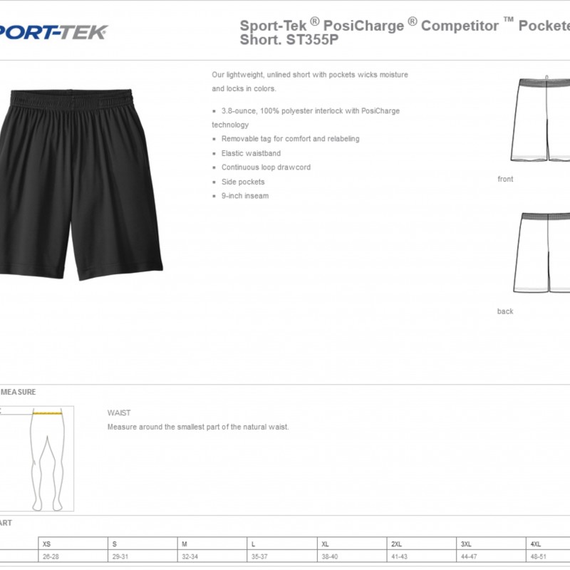 Adult Performance Pocketed Shorts 