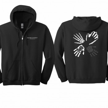 Hooded Full Zip Sweatshirt w/ Sleeve Print 