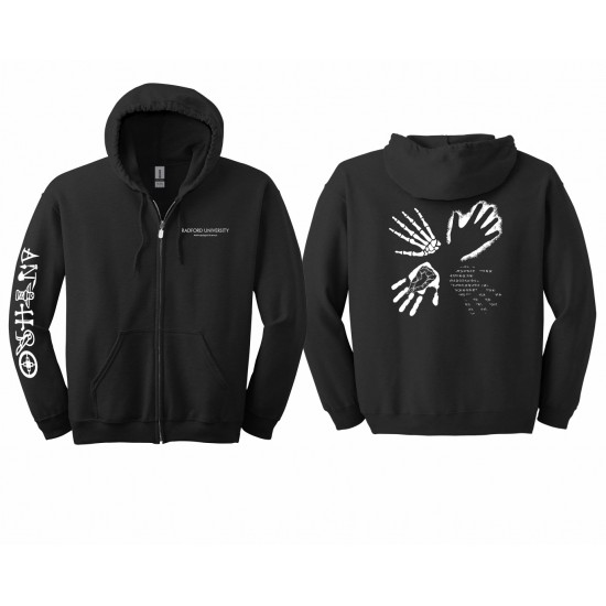 Hooded Full Zip Sweatshirt w/ Sleeve Print 