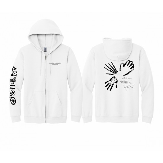 Hooded Full Zip Sweatshirt w/ Sleeve Print 