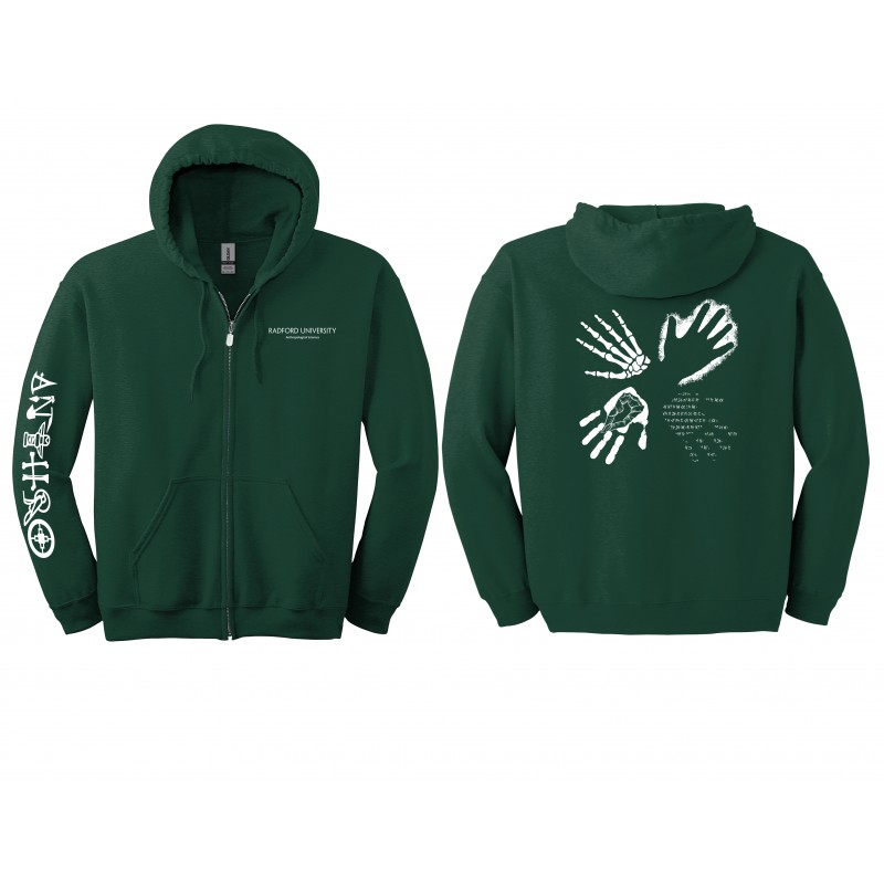 Hooded Full Zip Sweatshirt w/ Sleeve Print 