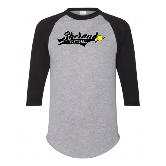 Adult Three-Quarter Raglan Baseball T-Shirt with Last Name